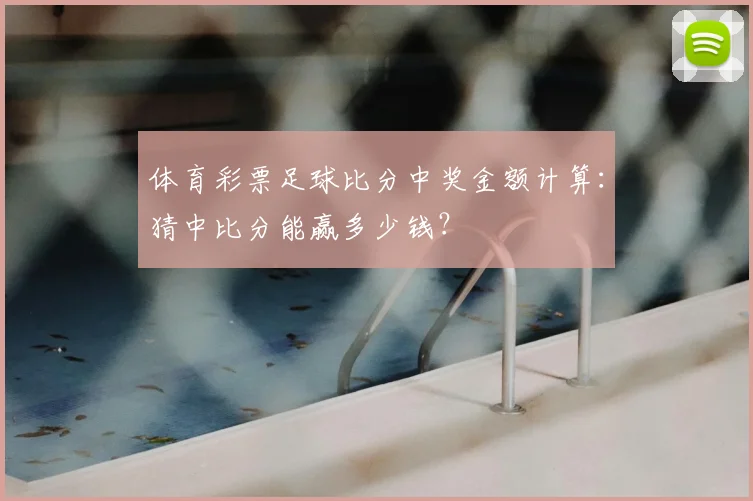 体育彩票足球比分中奖金额计算:猜中比分能赢多少钱?